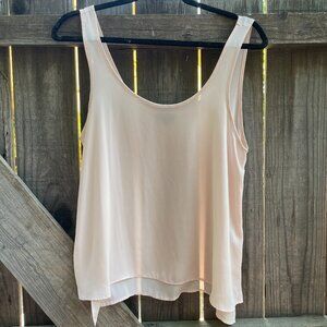 TOP SHOP Sheer Silky Soft Pink Blush Flowy Tank Blouse - Size 6